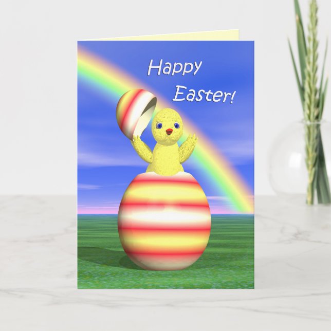 Easter Egg Chicken Pop-up Holiday Card (Front)