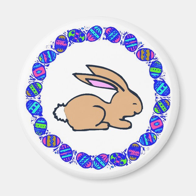 Easter Egg Circle Magnet (Front)