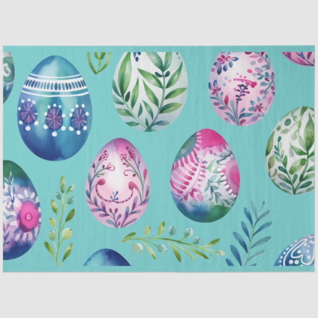 Easter Egg Collage in Bright Colours Tissue Paper (Front)
