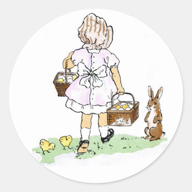 Easter egg collection classic round sticker (Front)