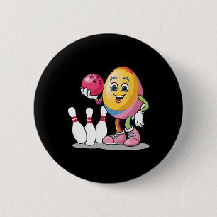 Easter Egg Colourful Costume Bowling Player Team L 6 Cm Round Badge