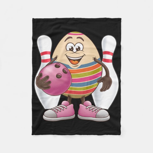 Easter Egg Colourful Costume Bowling Player Team L Fleece Blanket (Front)