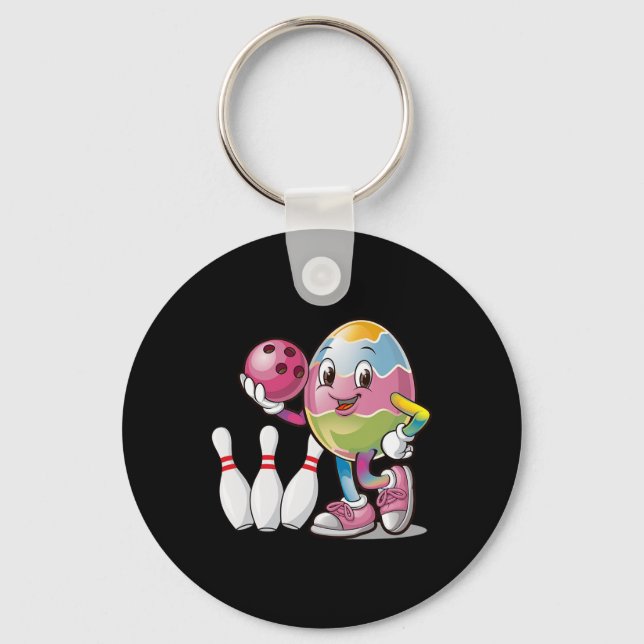 Easter Egg Colourful Costume Bowling Player Team L Key Ring (Front)