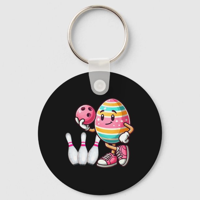 Easter Egg Colourful Costume Bowling Player Team L Key Ring (Front)