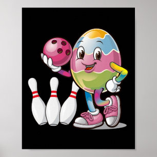 Easter Egg Colourful Costume Bowling Player Team L Poster