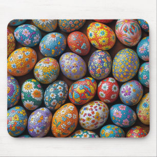 Easter Egg Colourful Flowers Mouse Pad