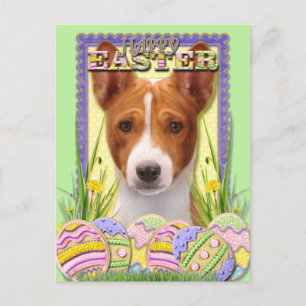 Easter Egg Cookies - Basenji Holiday Postcard