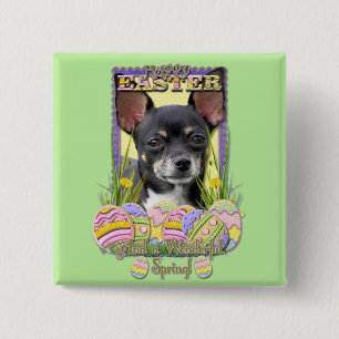 Easter Egg Cookies - Chihuahua 15 Cm Square Badge