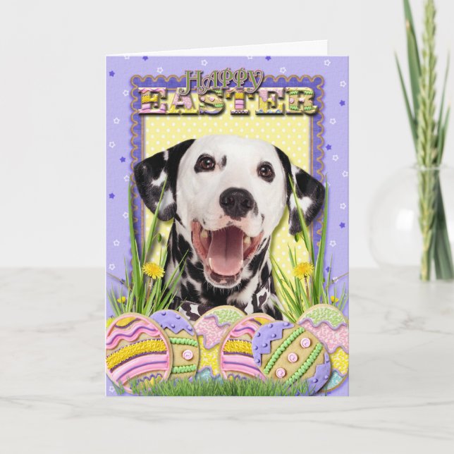 Easter Egg Cookies - Dalmatian Holiday Card (Front)