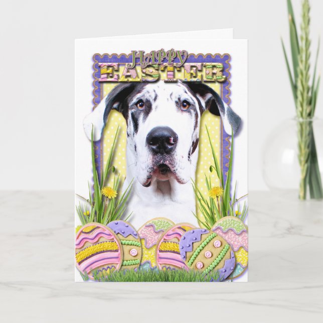 Easter Egg Cookies - Great Dane - Baron Holiday Card (Front)