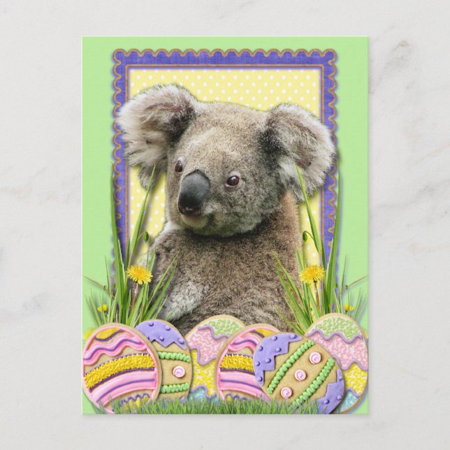 Easter Egg Cookies - Koala Holiday Postcard (Front)