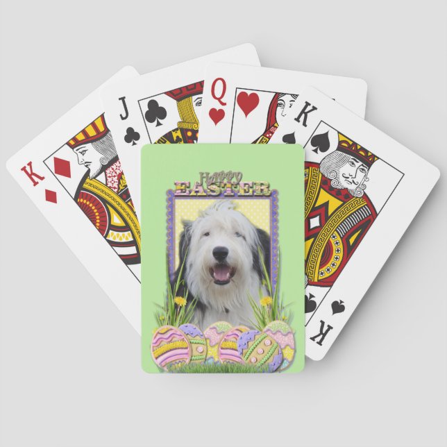 Easter Egg Cookies - Old English Sheepdog Playing Cards (Back)