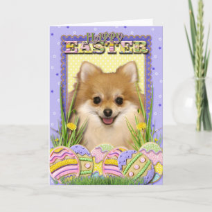 Easter Egg Cookies - Pomeranian Holiday Card