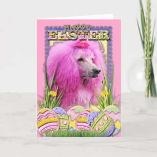 Easter Egg Cookies - Poodle - Pink Holiday Card