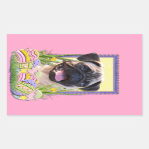 Easter Egg Cookies - Pug Rectangular Sticker