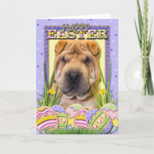 Easter Egg Cookies - Shar Pei Holiday Card