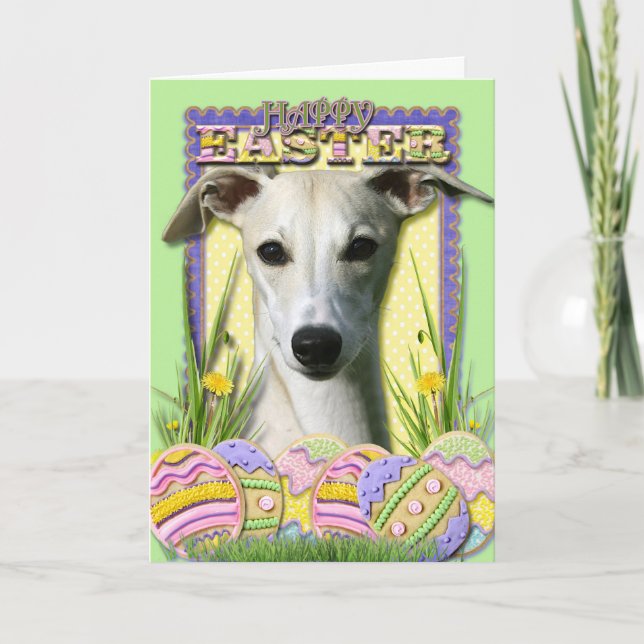 Easter Egg Cookies - Whippet Holiday Card (Front)