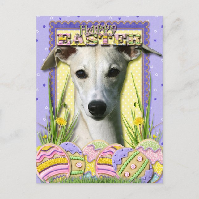 Easter Egg Cookies - Whippet Holiday Postcard (Front)