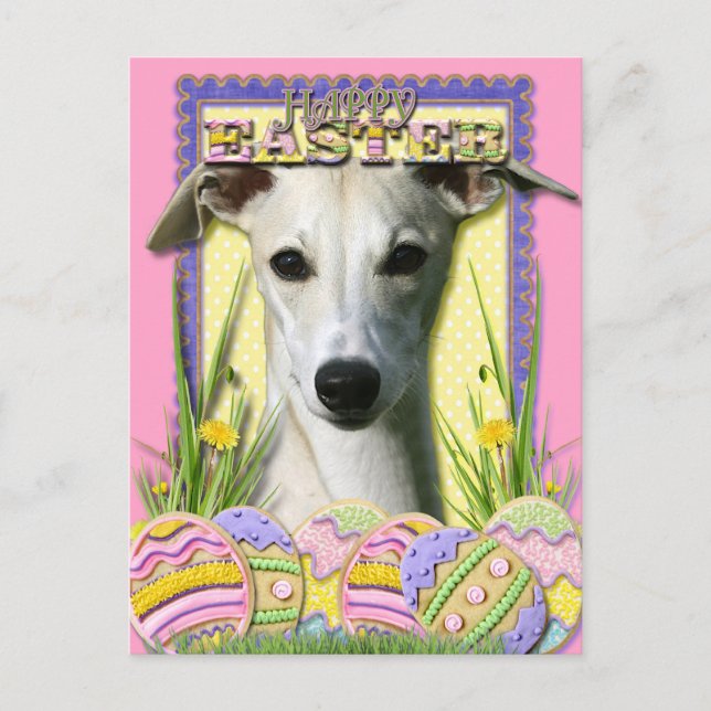 Easter Egg Cookies - Whippet Holiday Postcard (Front)