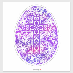 Easter Egg Cross Watercolor Style