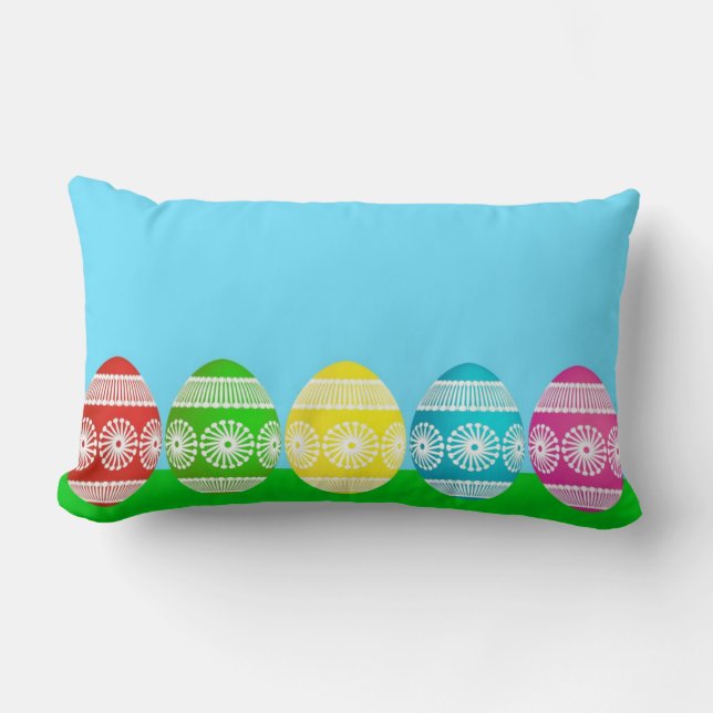 Easter egg cute kids pillow powder blue (Front)
