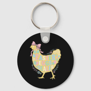 Easter Egg Dealer Loral Chicken Hen Coquette Bow P Key Ring