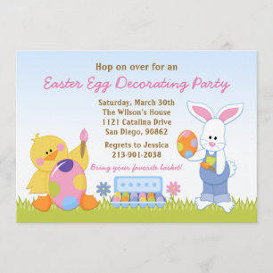 Easter Egg Decorating Party Invitation