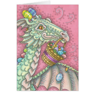 EASTER EGG DRAGON Fantasy Spring NOTE CARD Blank