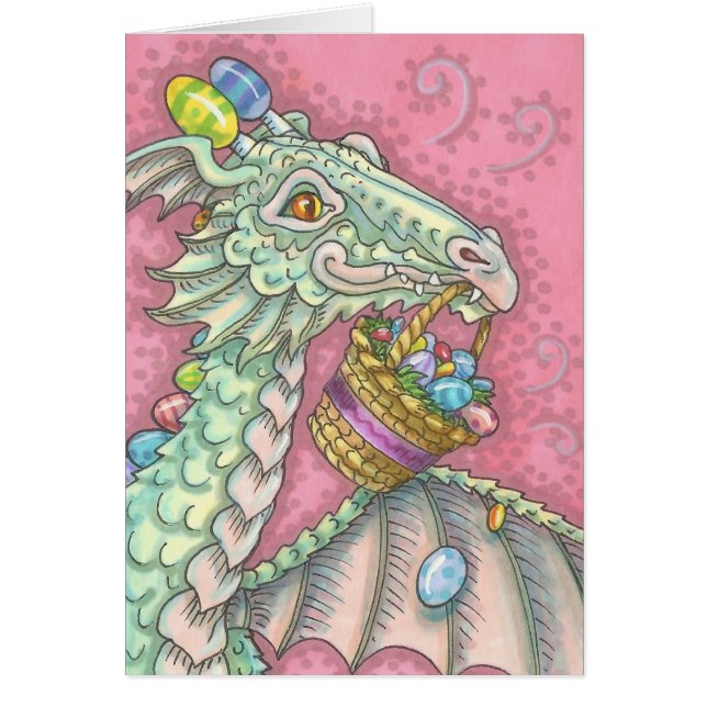 EASTER EGG DRAGON Fantasy Spring NOTE CARD Blank (Front)