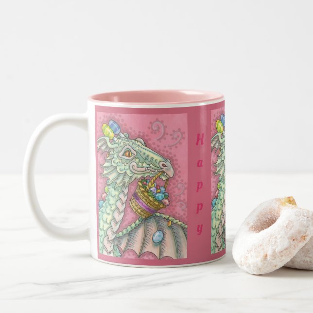 EASTER EGG DRAGON MUG Pink (With Donut)