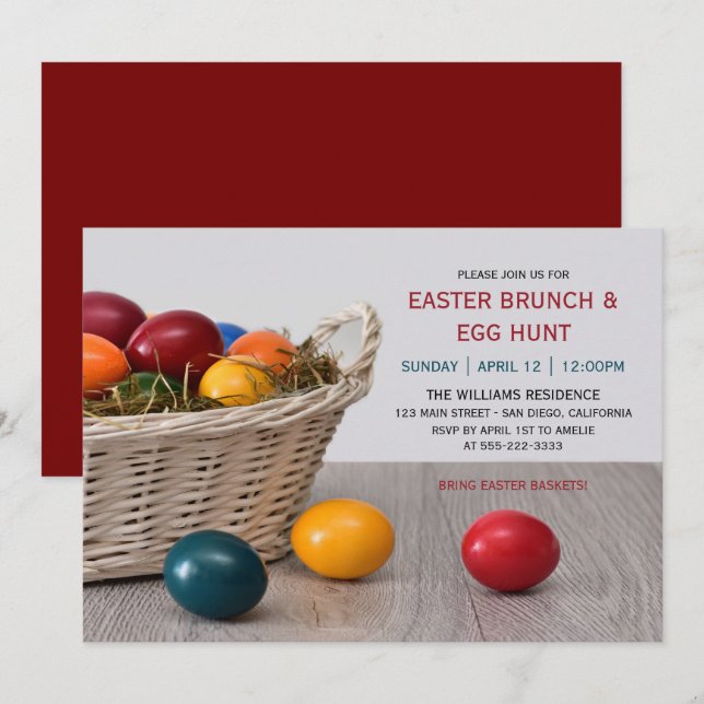 Easter Egg Easter Brunch Dinner Party Invitation (Front/Back)