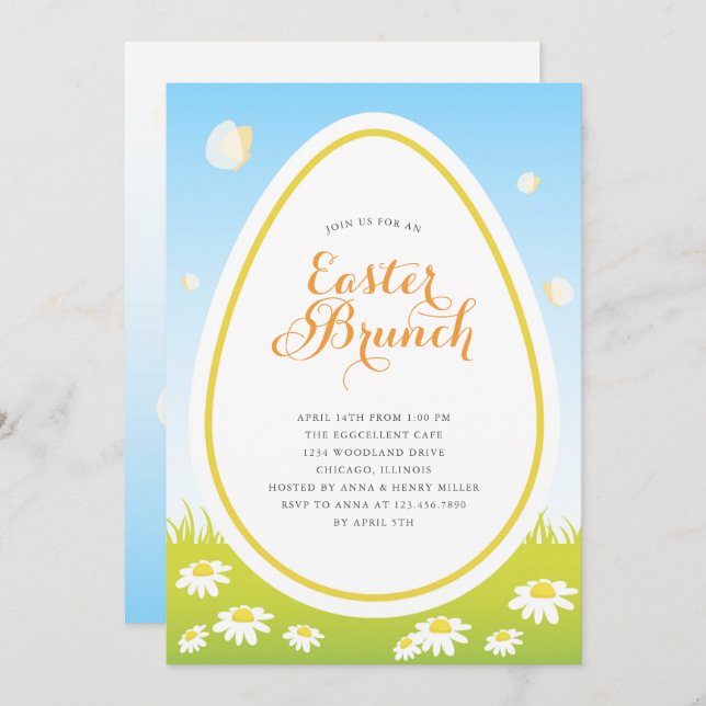 Easter Egg Easter Brunch Invitation (Front/Back)