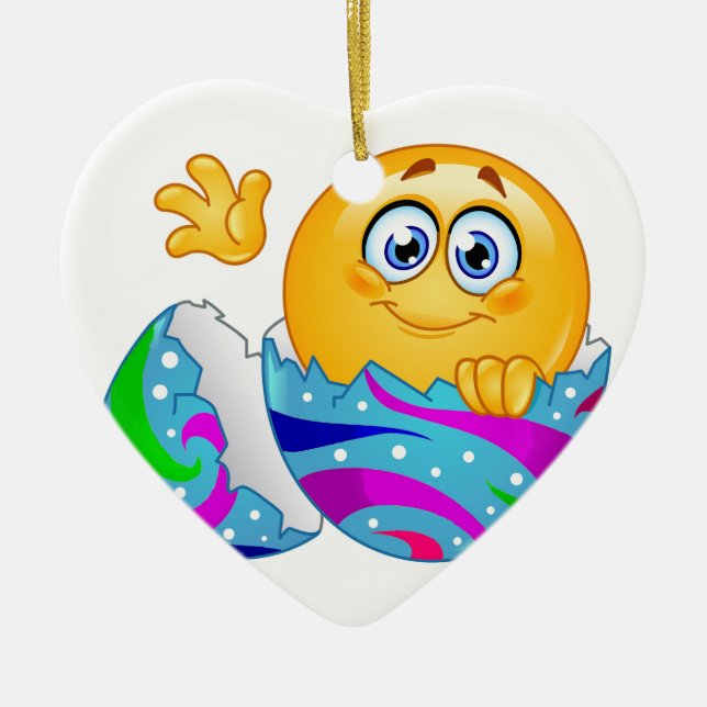 Easter egg Emoji Ceramic Ornament (Front)