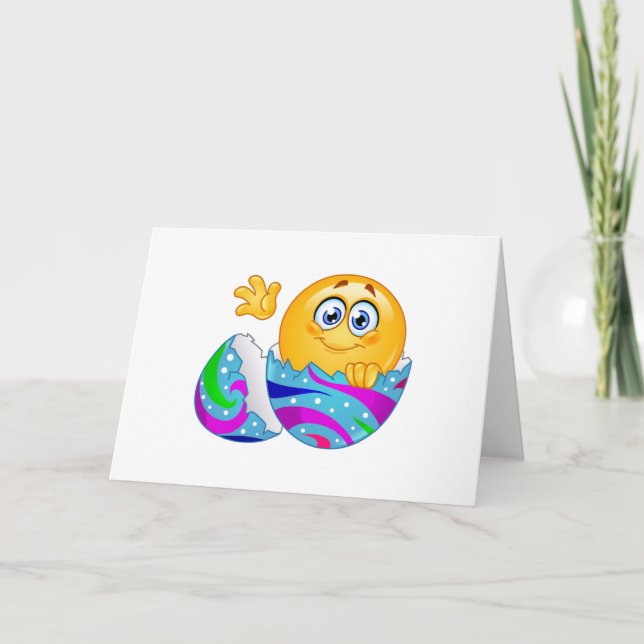 Easter egg Emoji Holiday Card (Front)