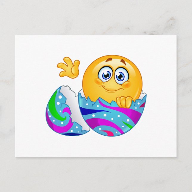 Easter egg Emoji Holiday Postcard (Front)