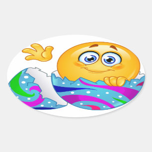 Easter egg Emoji Oval Sticker