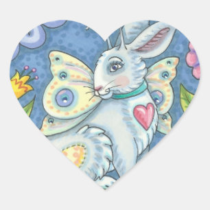 EASTER EGG FAIRY, RABBIT STICKERS Heart, Sheet