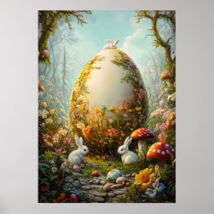 Easter Egg Fantasy Forest Nature Poster