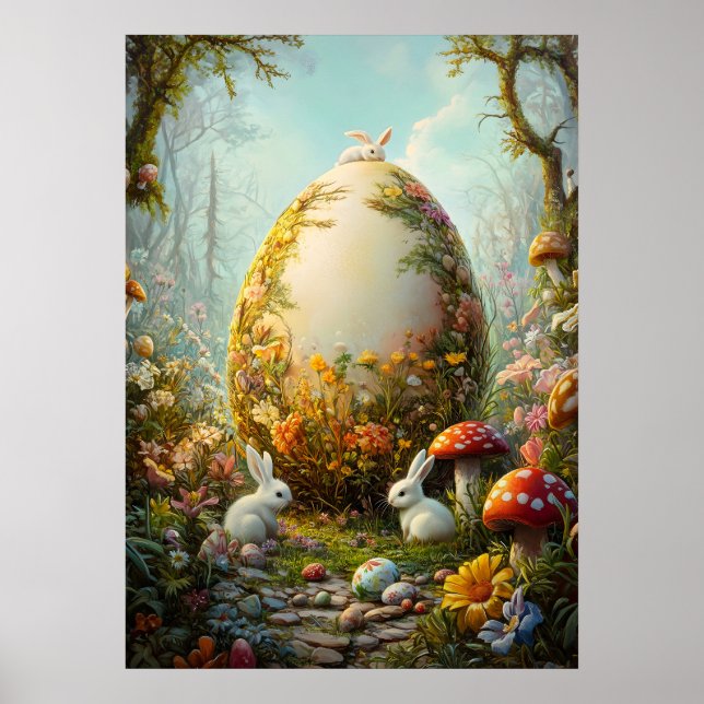 Easter Egg Fantasy Forest Nature Poster (Front)
