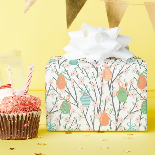 Easter Egg Floral Trees | Holidays Wrapping Paper (Birthday Party)