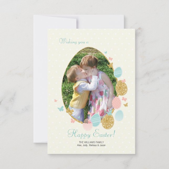 Easter Egg Frame Photo Greeting Card (Front)