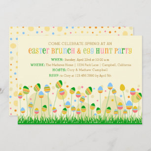 Easter Egg Garden Easter Brunch and Easter Hunt Invitation