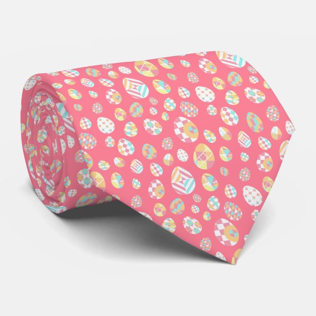 Easter Egg Geometric Pattern Tie (Rolled)