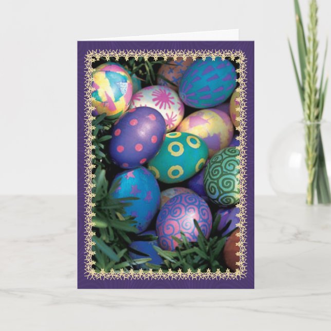Easter Egg Holiday Greeting Card (Front)