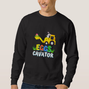 Easter Egg Hun For Kids Excavator Toddler Boys Sweatshirt