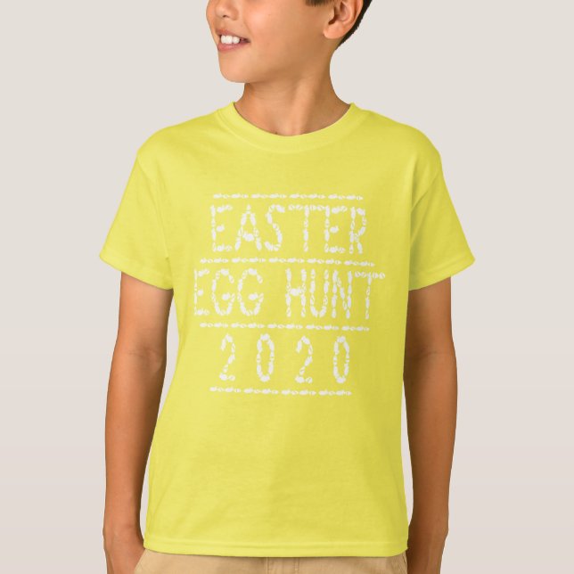 Easter Egg Hunt 2020 Funny Easter Eggs Typography T-Shirt (Front)
