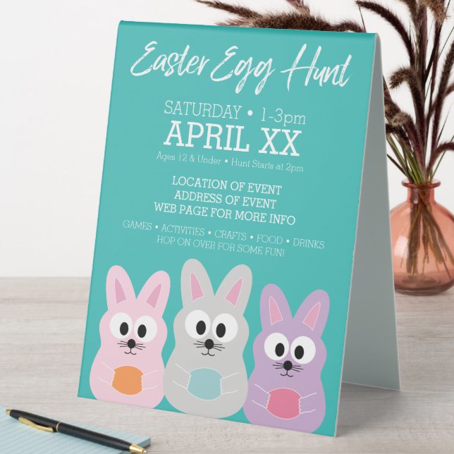 Easter Egg Hunt Advertisement - Cute Bunny Rabbits (In SItu (Table))