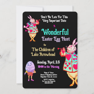 Easter Egg Hunt Alice in Wonderland Invitation