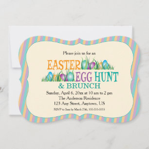 Easter Egg Hunt and Brunch, Colourful Eggs Invitation