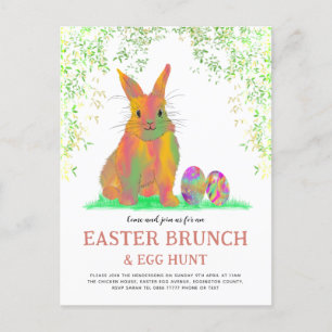 Easter Egg Hunt and Brunch Cute Bunny Invitation